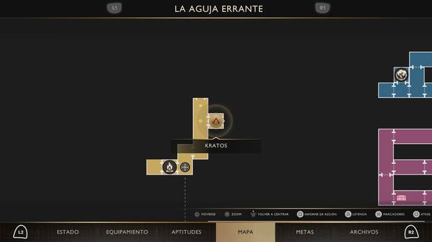 God of War Sons of Sparta - Ubicaci�n en el mapa de la esfera bermell�n de La aguja errante