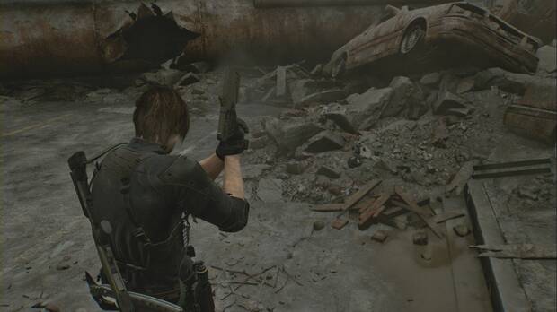 Resident Evil Requiem - Centro de Raccon City, ubicaci�n del Mr. Raccon junto al cami�n al oeste del punto de inicio