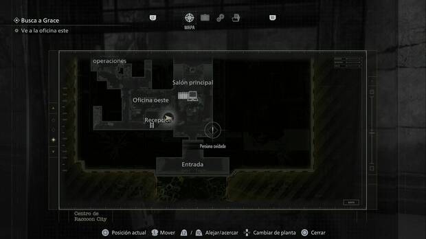 Resident Evil Requiem - R.P.D., ubicaci�n de la persiana de la esquina sudeste de la comisar�a