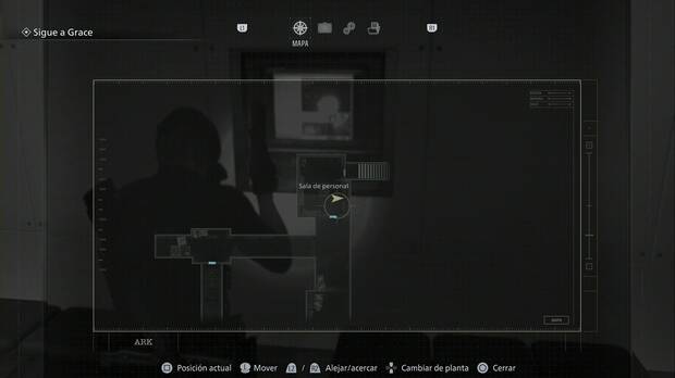 Resident Evil Requiem - ARK, ubicación de la Sala de personal en el primer desvío a la izquierda del pasillo inicial de ARK