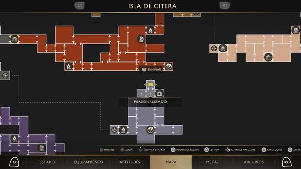 God of War Sons of Sparta - Localización en el mapa del cofre de suministros 72, 73, 74, 75 y 76