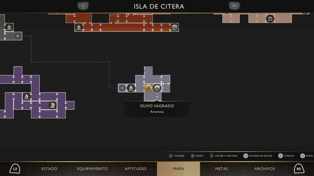 God of War Sons of Sparta - Localización en el mapa del olivo sagrado 23