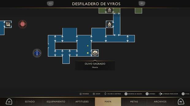 God of War Sons of Sparta - Localización en el mapa del olivo sagrado 21