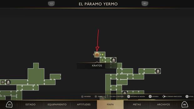 God of War Sons of Sparta - Ubicaci�n en el mapa del jefe Ipotano