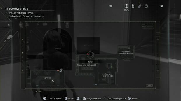 Resident Evil Requiem - ARK (II), ubicaci�n de la Sala blanca en la zona nordeste de ARK, tras una puerta cerrada con una llave magn�tica