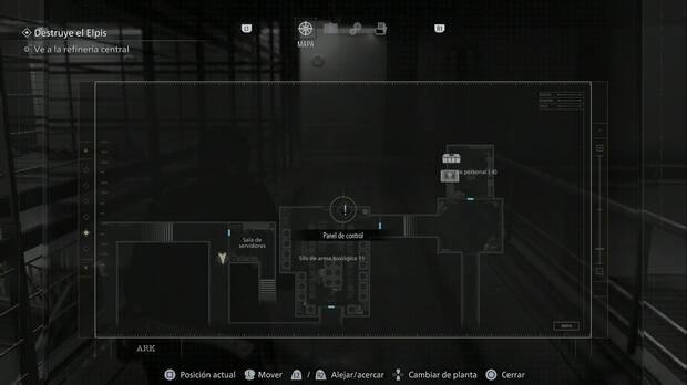 Resident Evil Requiem - ARK (III), ubicación del panel de control del Silo de armas biológicas 11 donde se puede usar la llave maestra para continuar