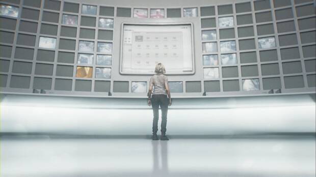 Resident Evil Requiem - ARK (III), Grace observa las pantallas de la sala del Archivo