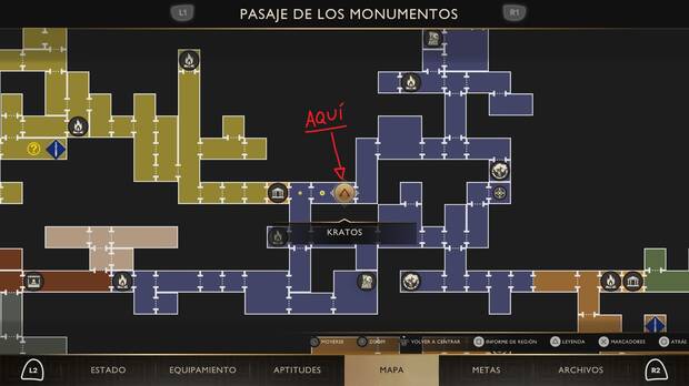 God of War Sons of Sparta - Ubicaci�n en el mapa del inicio de la misi�n Los fugitivos