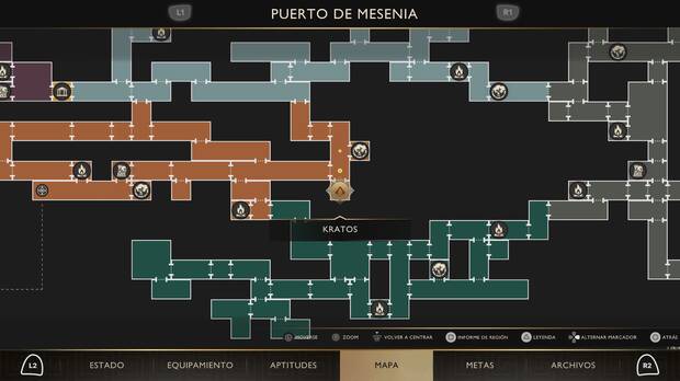 God of War Sons of Sparta - Ubicaci�n en el mapa del c�clope Destructor de la misi�n Los fugitivos