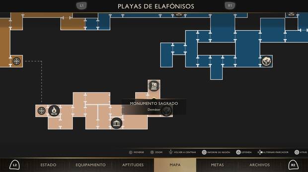 God of War Sons of Sparta - Localizaci�n en el mapa del monumento sagrado 17