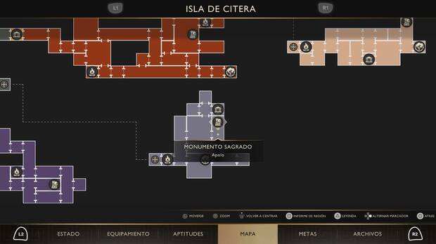God of War Sons of Sparta - Localizaci�n en el mapa del monumento sagrado 18