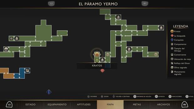 God of War Sons of Sparta - Localizaci�n en el mapa de la esquirla 12