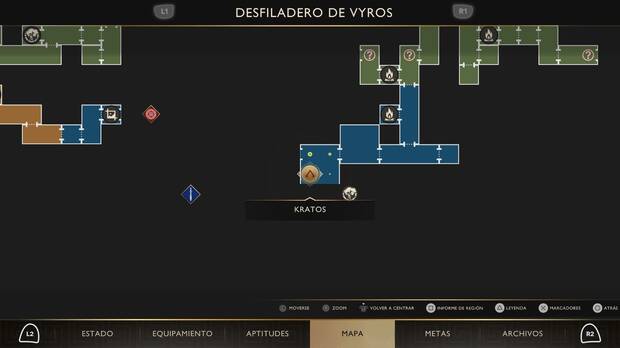 God of War Sons of Sparta - Localizaci�n en el mapa de la esquirla 19