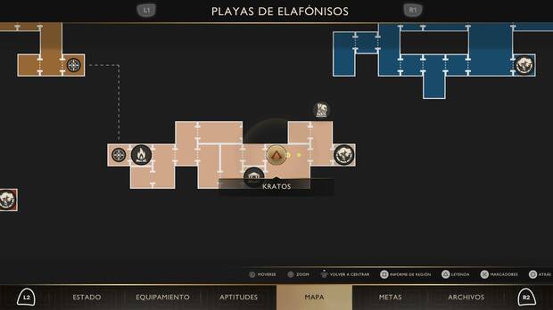 God of War Sons of Sparta - Localizaci�n en el mapa de la esquirla 25