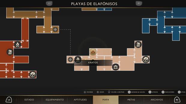 God of War Sons of Sparta - Localizaci�n en el mapa de la esquirla 26