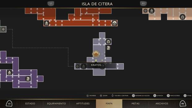 God of War Sons of Sparta - Localizaci�n en el mapa de la esquirla 27