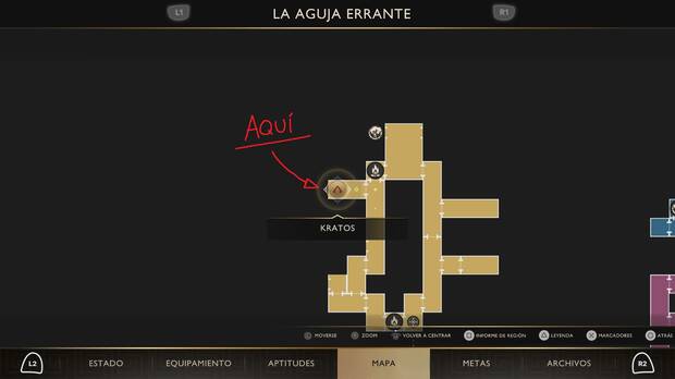 God of War Sons of Sparta - Ubicación en el mapa del combate de las tres estinfálidas para conseguir el gouri Emblema de estinfálida