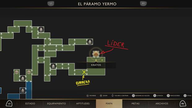 God of War Sons of Sparta - Ubicaci�n en el mapa del l�der del culto de la misi�n El precio de la devoci�n