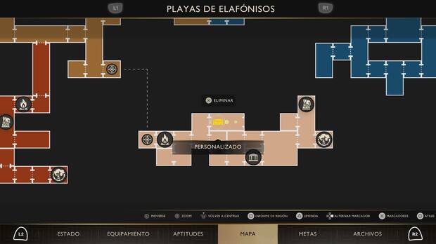 God of War Sons of Sparta - Localización en el mapa del cofre de suministros 70