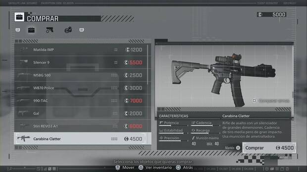 Resident Evil Requiem - Armas especiales de Leon, Carabina Clatter