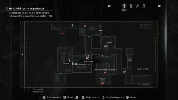 Resident Evil Requiem - Inyectores vac�os, ubicaci�n del inyector en la Sala de registros