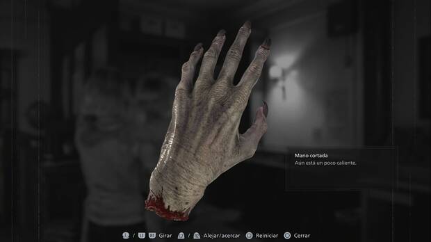 Resident Evil Requiem - El rompecabezas final, Mano cortada en el inventario