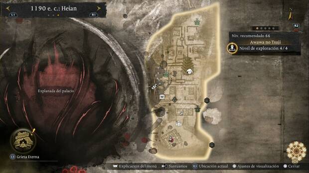 Nioh 3 - Amrita de Awawa no Tsuji, ubicaci�n de la amrita de la zona oeste de la base enemiga