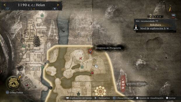 Nioh 3 - Arrepticios del Purgatorio en Rokuhara, ubicaci�n del Yukinyudo en la cueva de la esquina nordeste de la regi�n