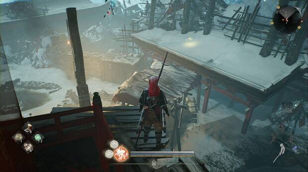 Nioh 3 - Vetas espirituales de Hachijo, torre central de la base enemiga del norte desde la que se llega a la veta espiritual