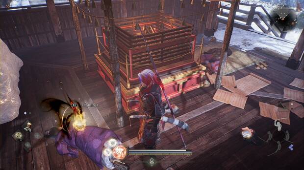 Nioh 3 - Santuario de plumas negras, ubicaci�n de la amrita tras la  hoguera de la tarmia del patio central