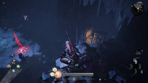 Nioh 3 - Santuario de plumas negras, ubicaci�n del cofre en el desv�o de la cueva del nurikabe y que lleva a un rinc�n escondido