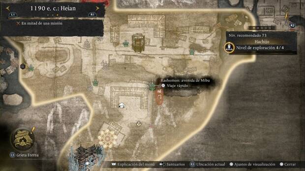 Nioh 3 - El oni de Rashomon, avenida de Mibu en uno de los tejados de la zona nordeste de Rashomon