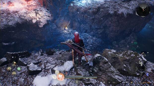 Nioh 3 - Ciudad helada, �rbol ardiente: amrita en la trinchera del cuarto cristal que deshace el hielo al destruirse