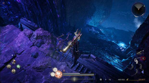 Nioh 3 - Ciudad helada, �rbol ardiente: pendiente detr�s de la zona del Ippon-datara que hab�a en la niebla negra, antes de la charca f�tida