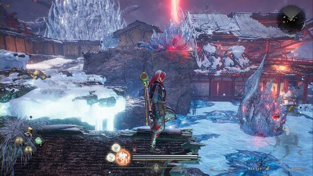 Nioh 3 - Ciudad helada, �rbol ardiente: segundo cristal de hielo que se puede destruir para eliminar la congelaci�n de la zona