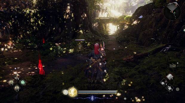 Nioh 3 - La aldea del �rbol Espiritual, Nozuchi escondido entre la vegetaci�n al poco de cruzar el primer t�nel