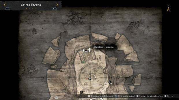 Nioh 3 - C�mo cambiar el aspecto de tu personaje, icono de Cambiar el aspecto en la Grieta Eterna