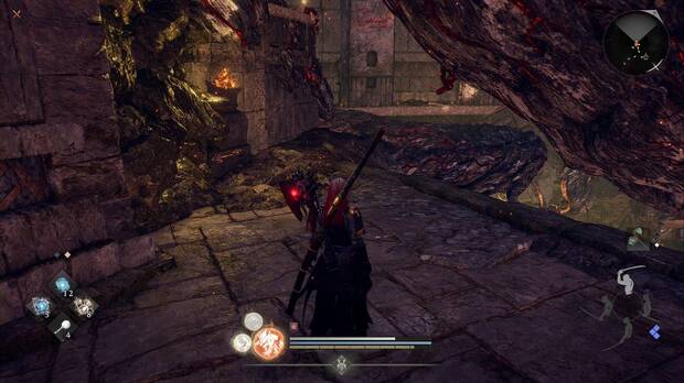 Nioh 3 - Ra�ces oscuras, camino por las ra�ces al noroeste del primer santuario del �rbol Espiritual