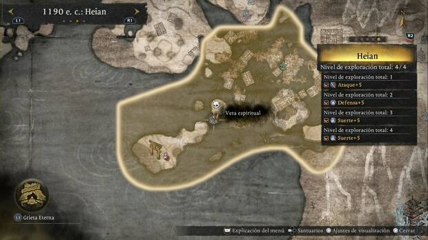 Nioh 3 - Vetas espirituales en Nishiichi, ubicaci�n de la veta espiritual de carrera sobre el agua en la zona suroeste de la regi�n