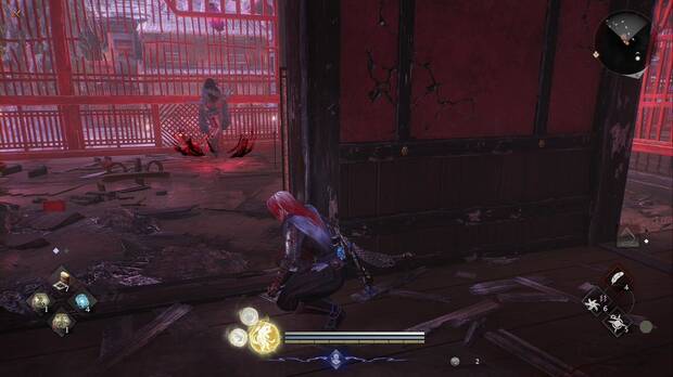 Nioh 3 - El dulce sonido de las cuerdas, arrepticio Ittan-momen en la zona del distrito del placer, en una celos�a dentro del edificio del norte