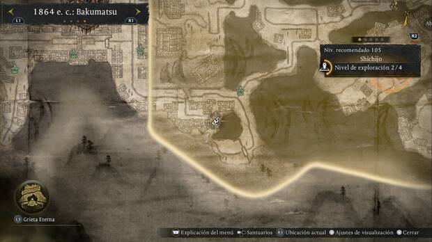 Nioh 3 - Amrita de Shichijo, ubicaci�n de la amrita de la esquina suroeste, en uno de los tejado