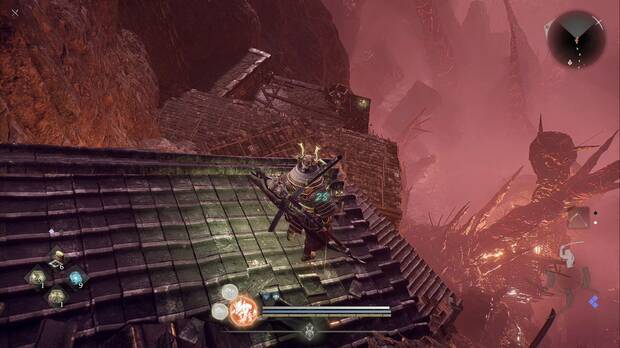 Nioh 3 - Bestia del inframundo, ubicaci�n del kodama en la zona m�s baja al sudeste del samur�i que dispara con un ca�on