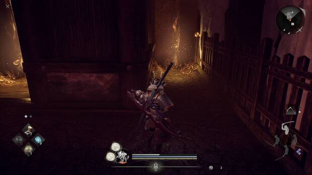 Nioh 3 - Bestia del inframundo, veta espiritual al llegar al fondo del edificio destrozado de la zona suroeste de la parte central del mapa