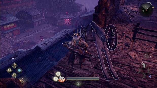 Nioh 3 - Shimabara, cañón en lo alto de la muralla nordeste