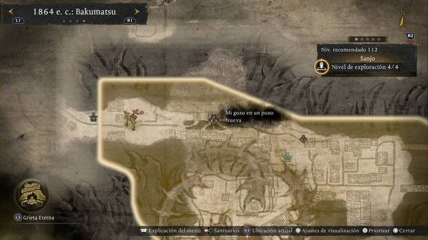 Nioh 3 - Misiones secundarias de 1864, ubicaci�n del esp�ritu con el que se inicia Mi gozo en un pozo