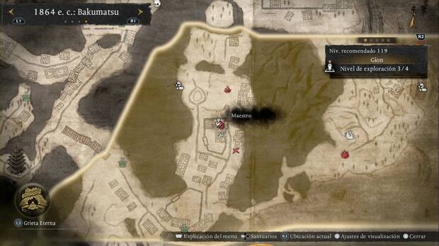 Nioh 3 - Maestros en Gion, ubicaci�n de Goemon Ishikawa en la zona de la pagoda