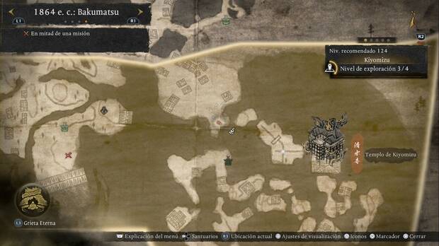 Nioh 3 - Kiyomizu mancillado, punto donde se lanza la misi�n