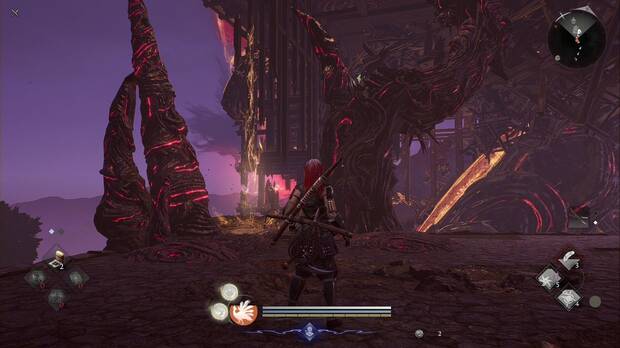 Nioh 3 - Kiyomizu mancillado, kodama sobre uno de los �rboles del Purgatorio en la zona donde aparece Isami Kondo