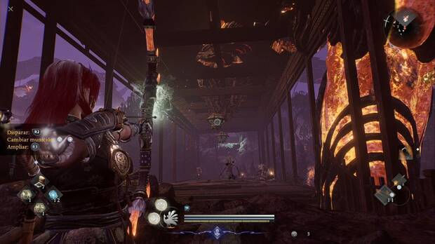 Nioh 3 - Kiyomizu mancillado, zona donde se consiguen las flechas sagradas en el puente hacia la zona del cementerio de Kiyomizu