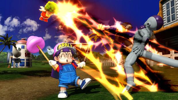 En este juego podr�s ver a Arale con una mierda pinchada en un palo dando una paliza a Freezer.
